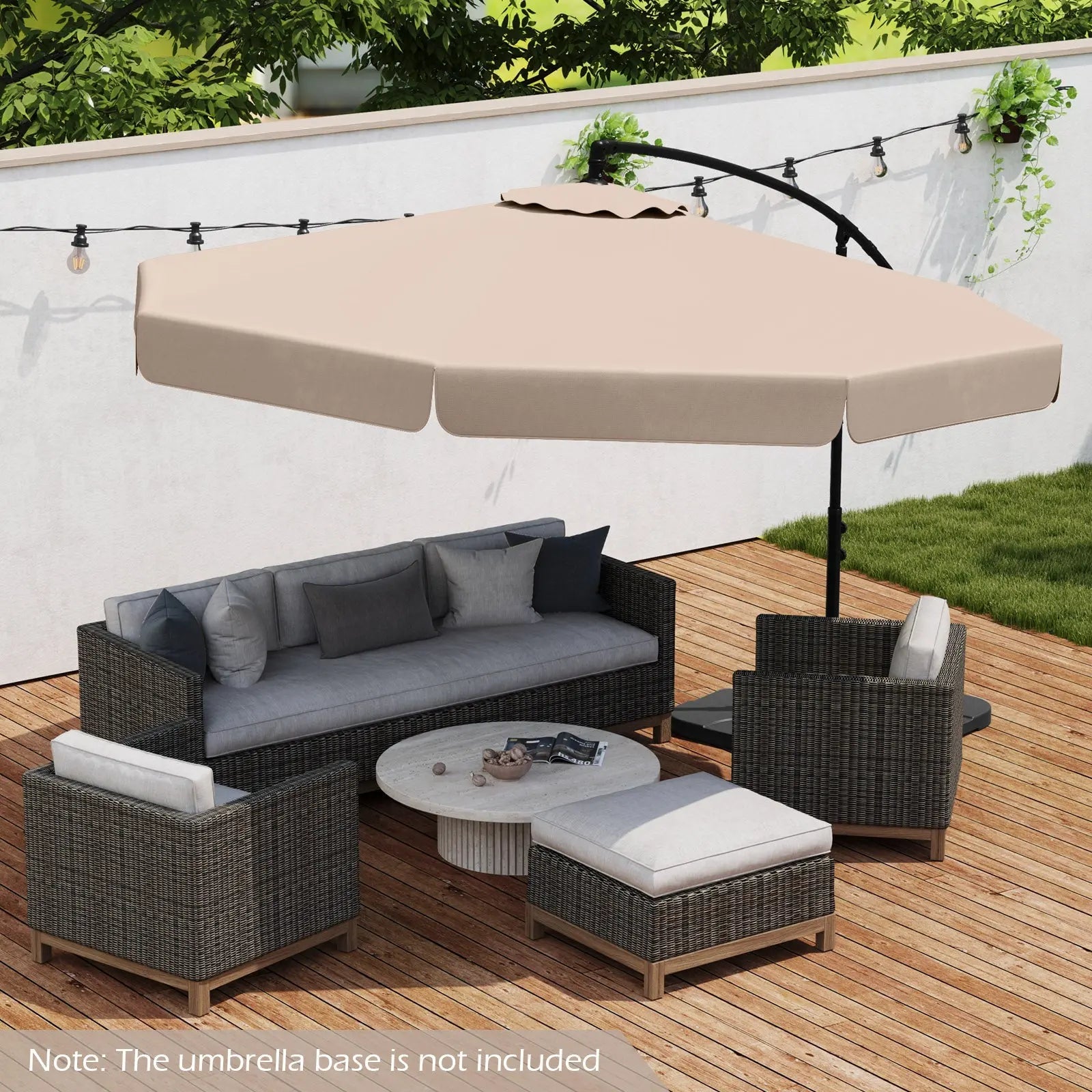 10 Feet Patio Cantilever Umbrella with Cover Tilt Adjustment and