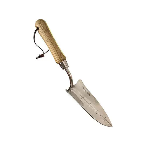 Stainless Steel Transplanter Trowel (classic wood handle) Garden Guru
