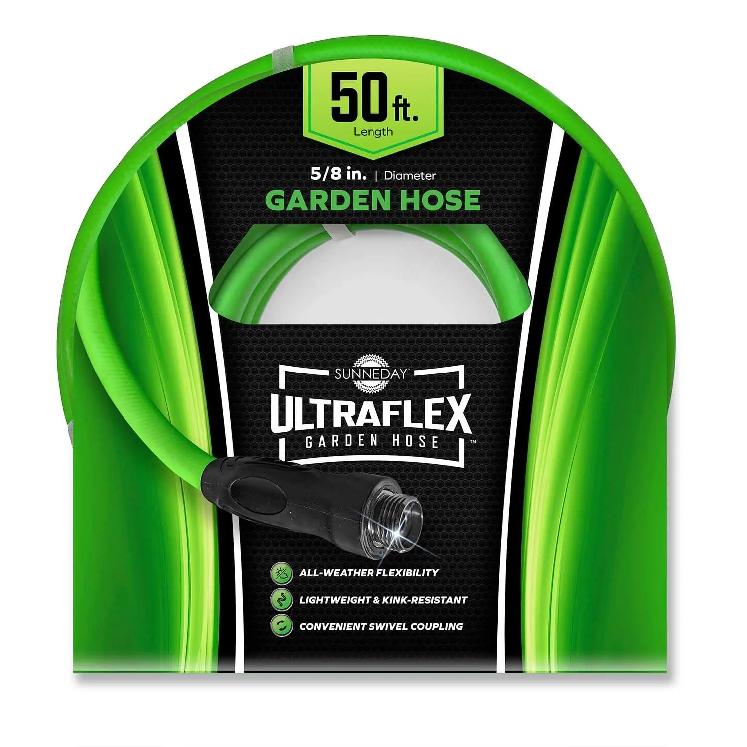 Sunneday Hybrid Garden Hose | Kink-Resistant | Drinking Water Safe | 5/8" 50ft & 100ft - Sunneday LLC