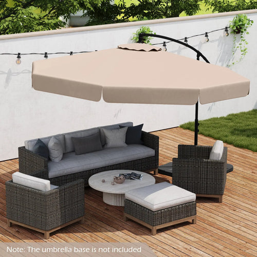10 Feet Patio Cantilever Umbrella with Cover Tilt Adjustment and Ruffled Edge-Beige DirectDeals