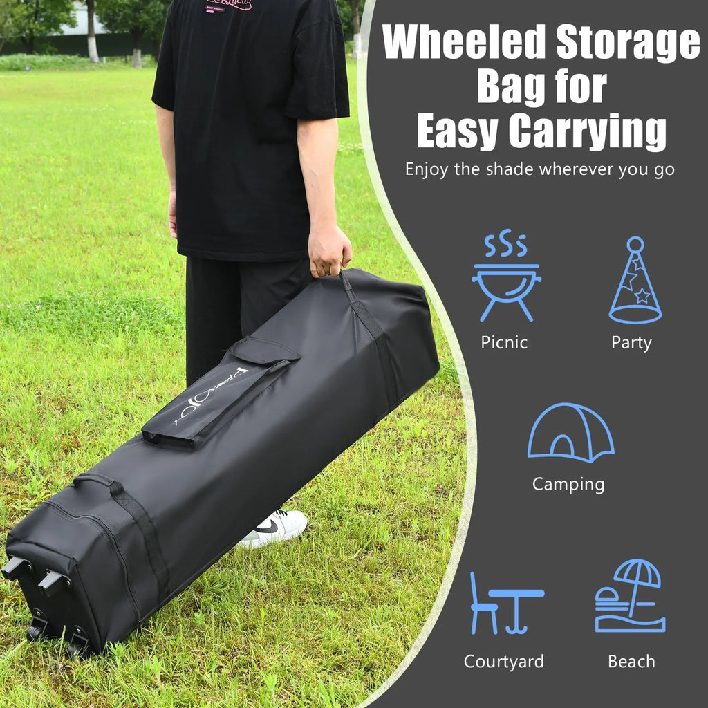 13 Feet x 13 Feet Pop Up Canopy Tent Instant Outdoor Folding Canopy Shelter-Blue DirectDeals