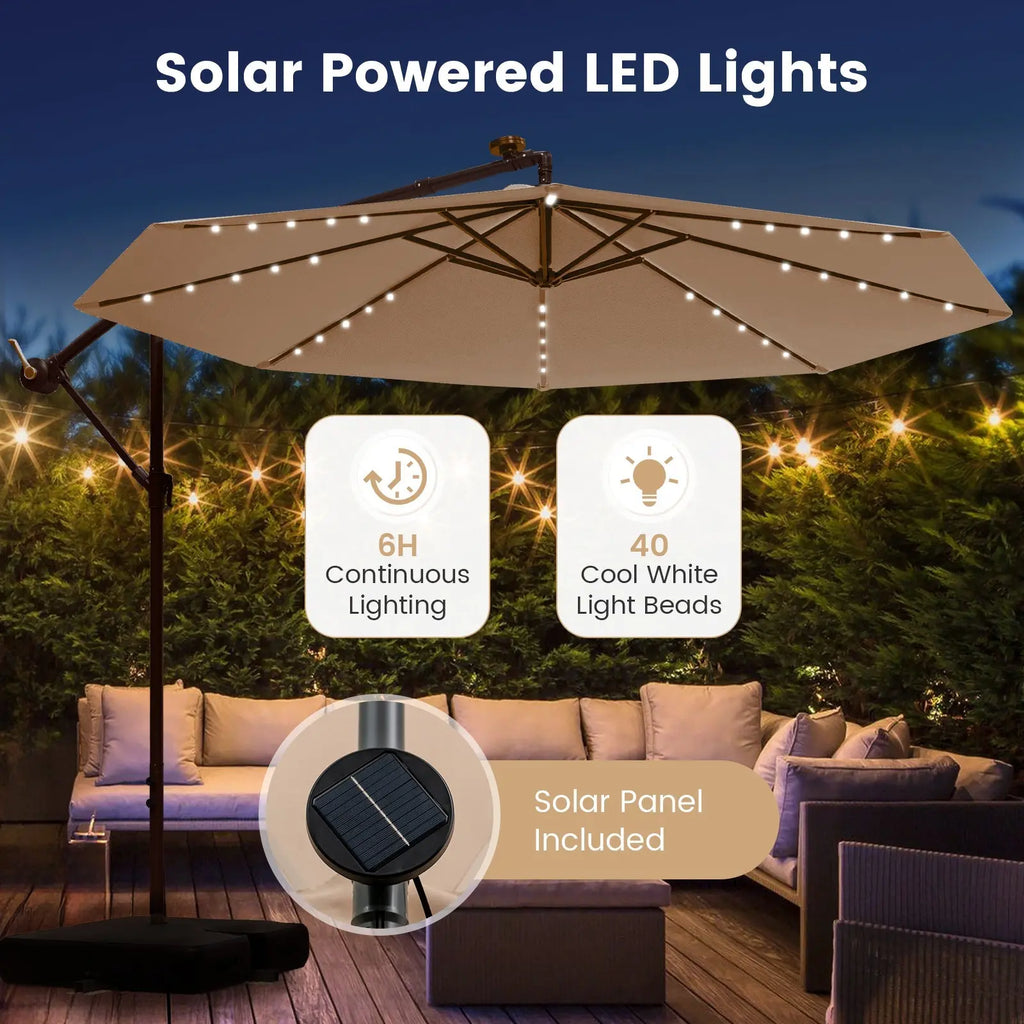 light kits for patio umbrellas Powfloven LED Umbrella Lights with Remote, Black Portable Rechargeable Battery Cantilever Umbrella with 3 Brightness, 12 Color Mode Dimmable Patio Umbrellas, Camping Tents, Outdoor Use eliminating the need for an outdoor outlet Solar Umbrella Light 104