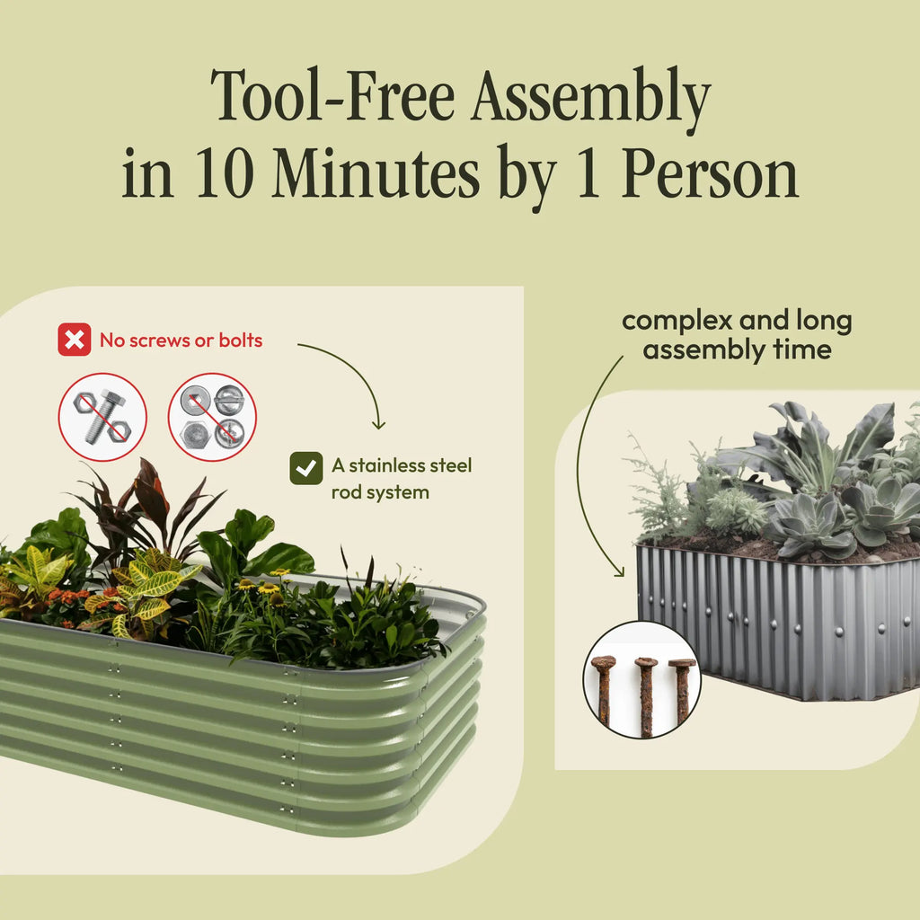 Gro-Rite "No Tools Needed" Premium Metal Raised Garden Bed Kit Gro-Rite Garden Global LLC