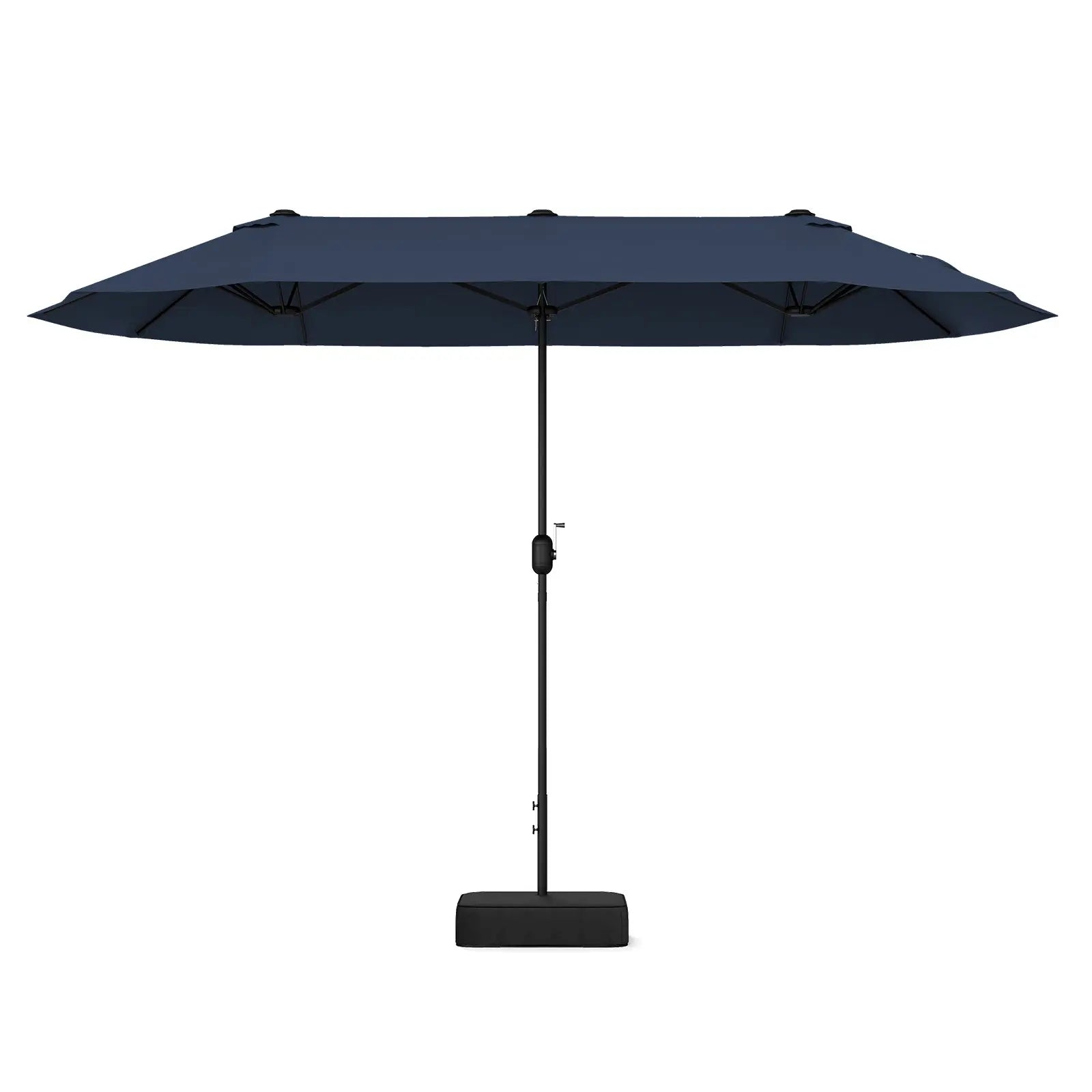 13 Feet Double-Sided Patio Twin Table Umbrella with Crank Handle-Navy DirectDeals