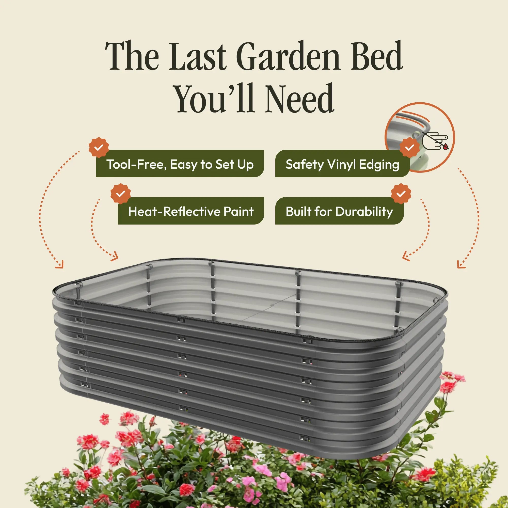 Gro-Rite "No Tools Needed" Premium Metal Raised Garden Bed Kit Gro-Rite Garden Global LLC