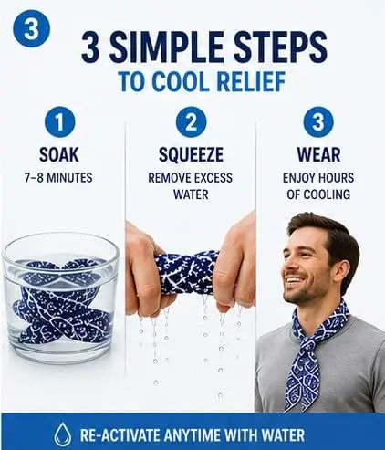 Sunneday Cooling Tie in White | Red | Blue | Black | Sports & Fitness | Gardening | Outdoor Work Sunneday