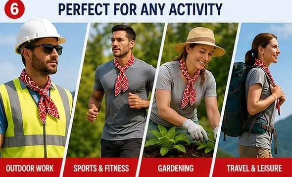 Sunneday Cooling Tie in White | Red | Blue | Black | Sports & Fitness | Gardening | Outdoor Work Sunneday