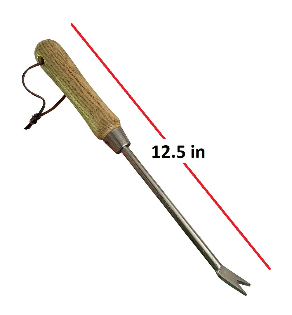 Stainless Steel Garden Dandelion Weeder (classic wood handle) Garden Guru