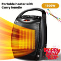 1500W Portable Ceramic Space Heater with Thermostat & Safety Protection with Carry Handle DailySale