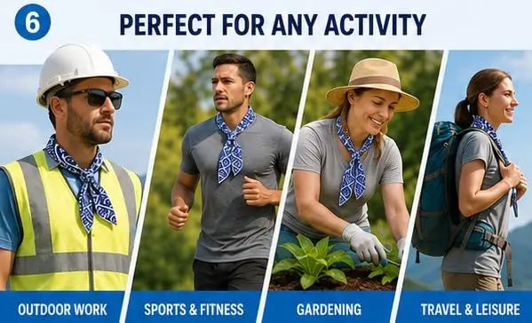 Sunneday Cooling Tie in White | Red | Blue | Black | Sports & Fitness | Gardening | Outdoor Work Sunneday