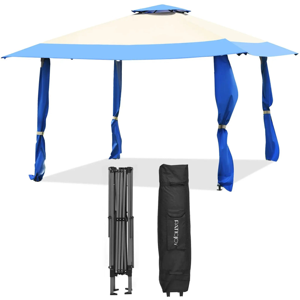 13 Feet x 13 Feet Pop Up Canopy Tent Instant Outdoor Folding Canopy Shelter-Blue DirectDeals