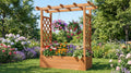 Raised Wooden Planter Box with Tall Trellis for Climbing Plants 2Dropme
