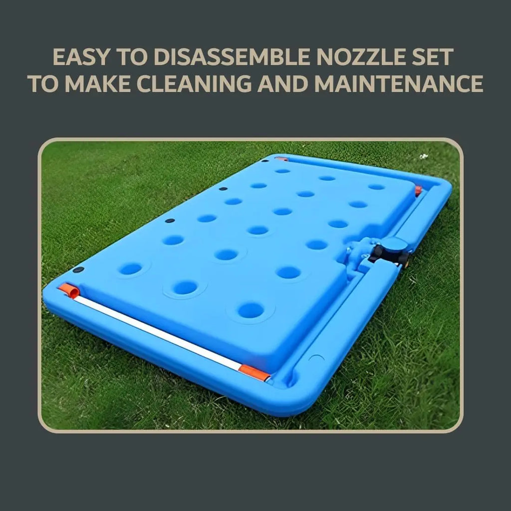 Sunneday Splash Pad & Water Sprinkler | Summer Backyard | Blue Plastic Oscillating Splash Pad Sunneday