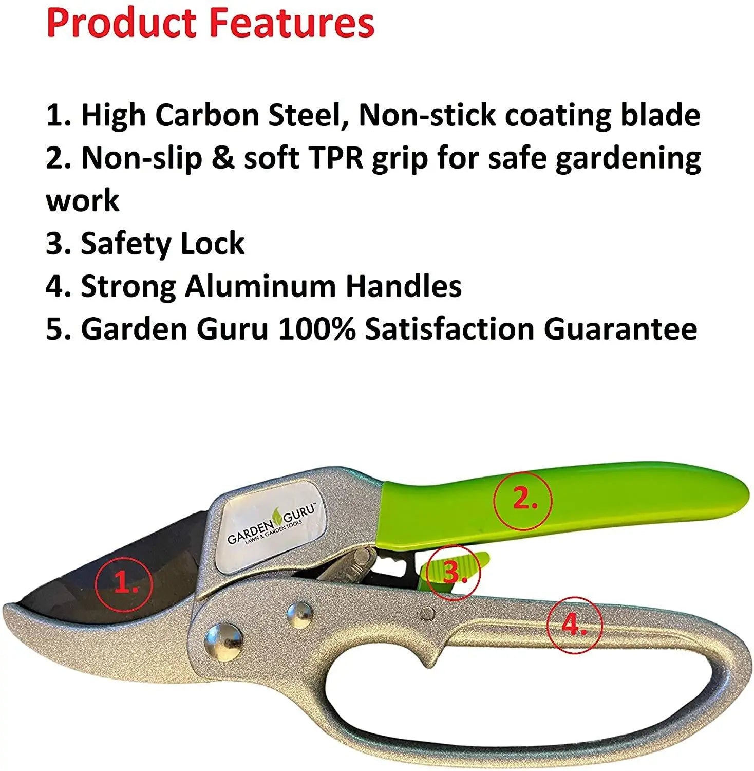 Ratchet Garden Pruning Shears Clippers Garden Guru