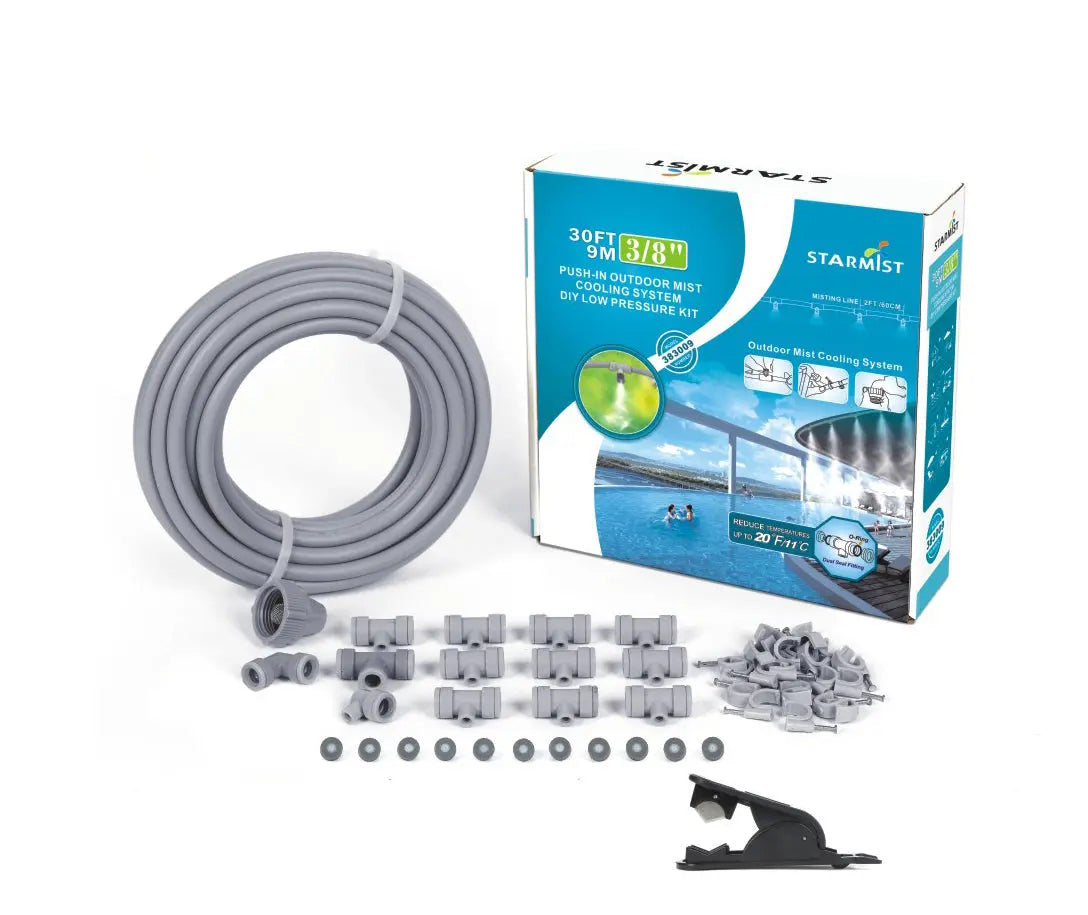 Sunneday 30 ft 3/8" Push-In Outdoor Misting Kit Sunneday