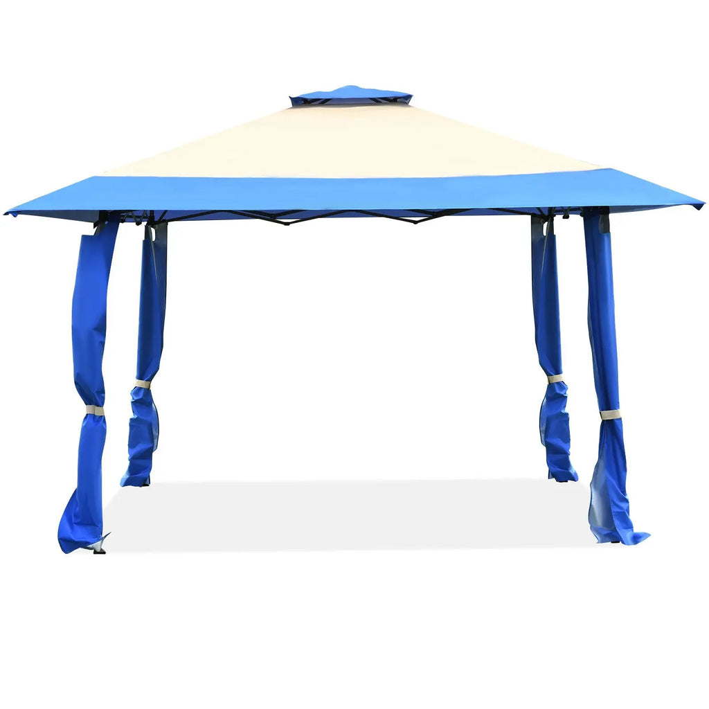 13 Feet x 13 Feet Pop Up Canopy Tent Instant Outdoor Folding Canopy Shelter-Blue DirectDeals