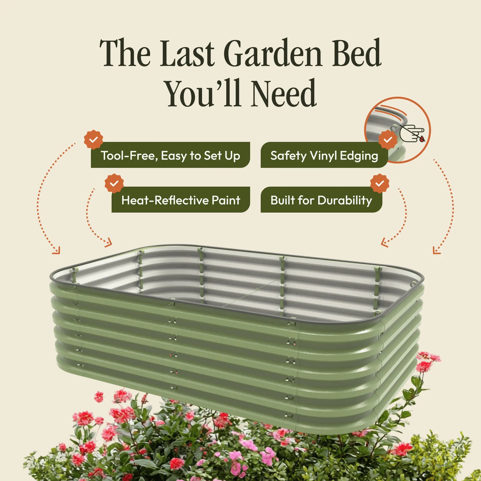 Gro-Rite "No Tools Needed" Premium Metal Raised Garden Bed Kit Gro-Rite Garden Global LLC