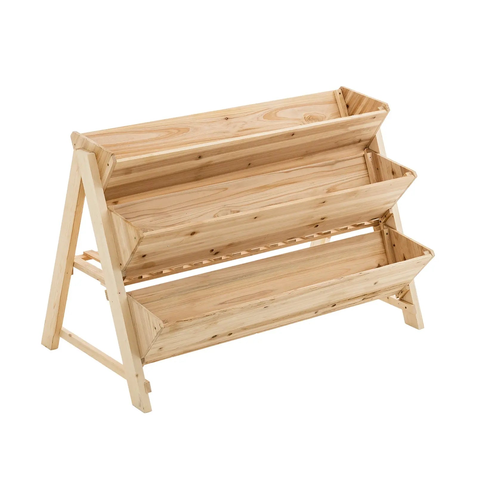 3 Tier Wooden Vertical Raised Garden Bed with Storage Shelf DirectDeals