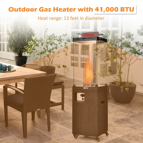 41 000 BTU Propane Patio Heater with Metal Hood-Black DirectDeals