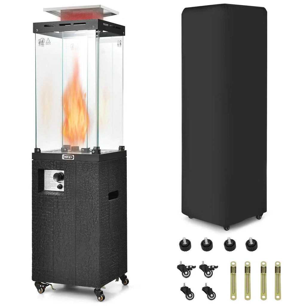 41 000 BTU Propane Patio Heater with Metal Hood-Black DirectDeals