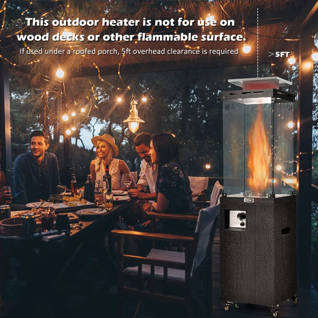 41 000 BTU Propane Patio Heater with Metal Hood-Black DirectDeals