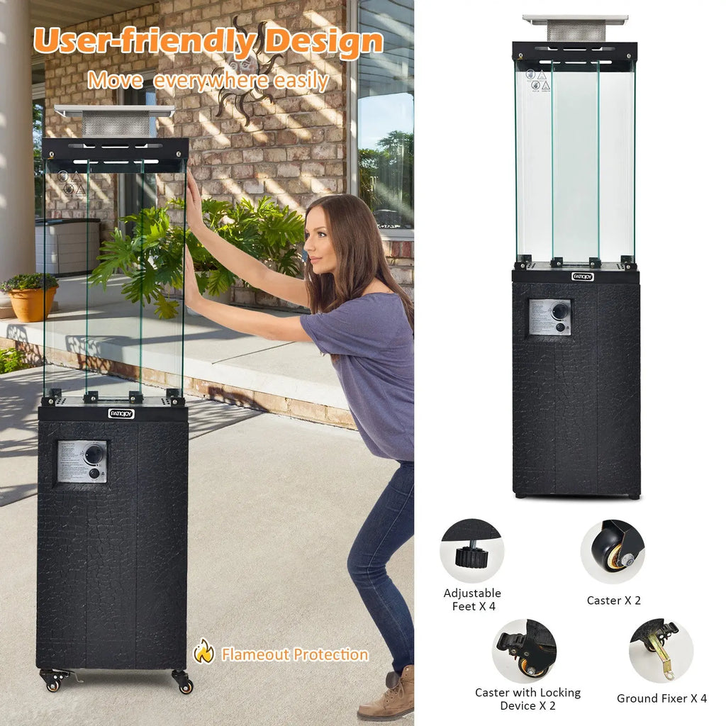 41 000 BTU Propane Patio Heater with Metal Hood-Black DirectDeals