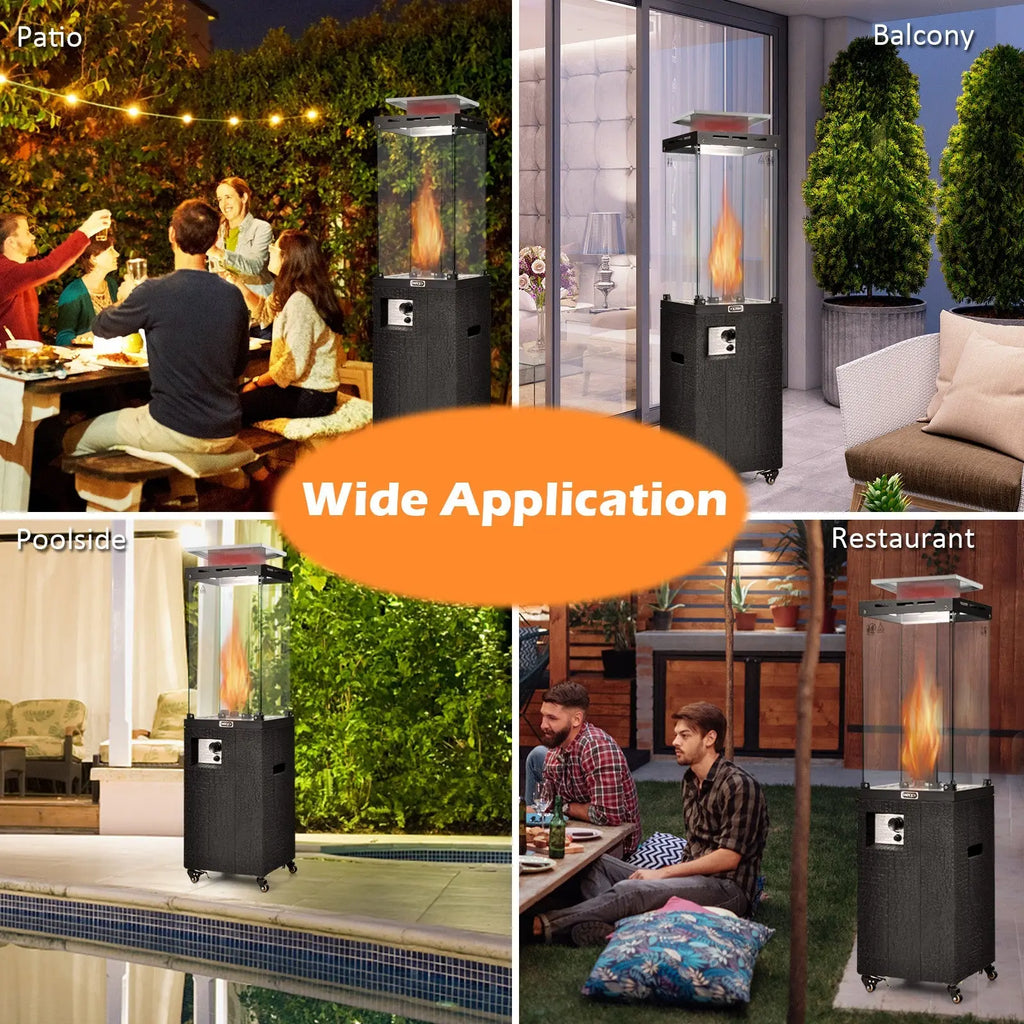 41 000 BTU Propane Patio Heater with Metal Hood-Black DirectDeals