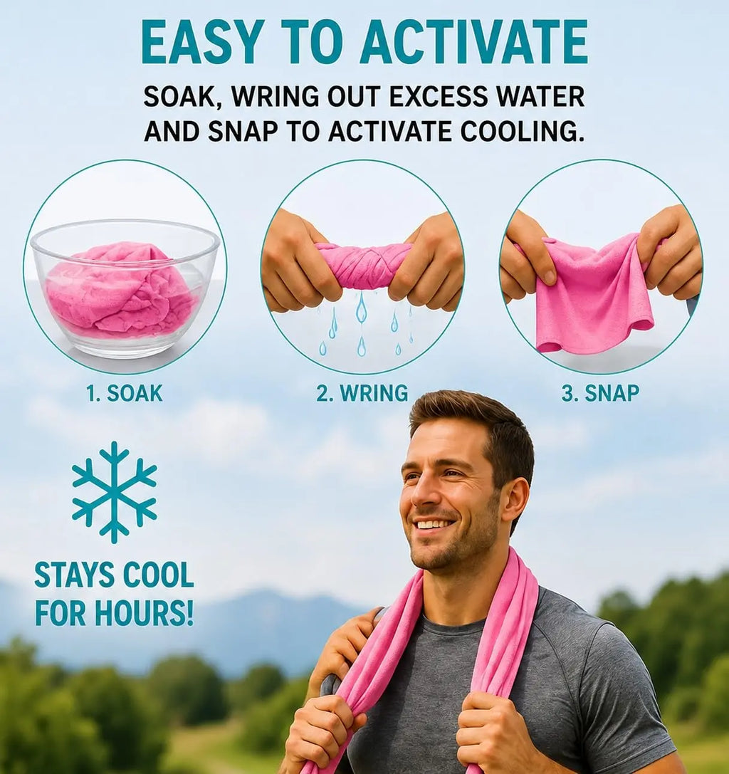 Sunneday Cooling Towel | Green | Pink | Blue | Sports & Fitness | Gardening | Outdoor Work Sunneday