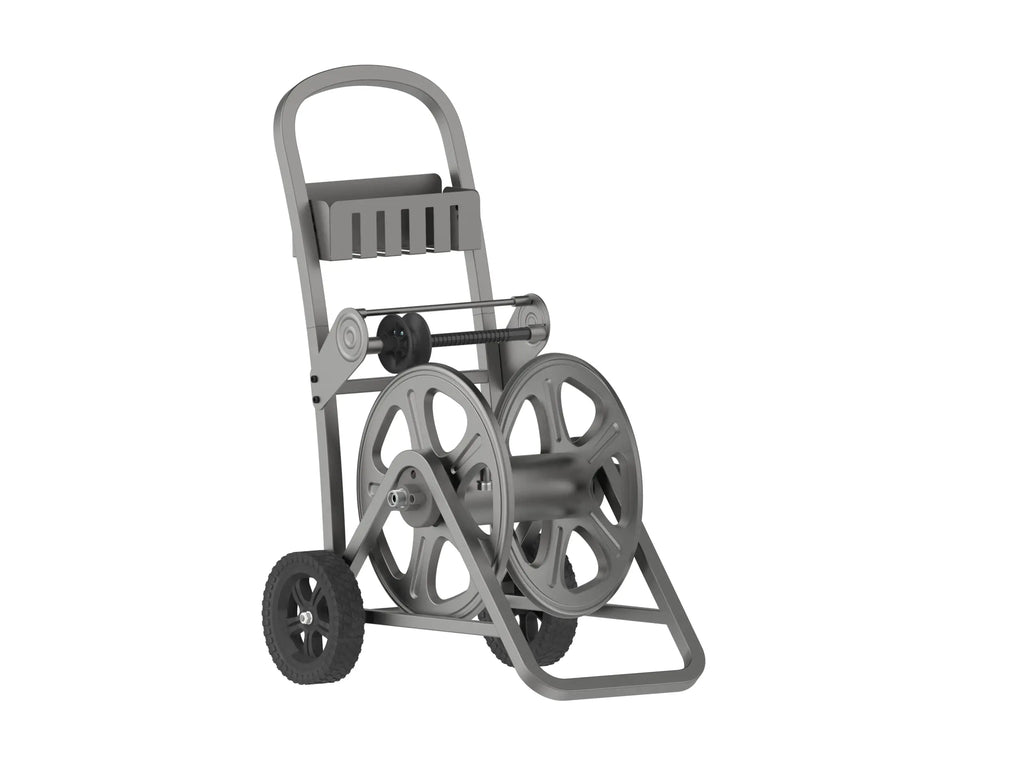 Sunneday Gemini MHC-125 Garden Hose Reel Cart | 125 ft Capacity | Heavy-Duty Steel | Satin Grey - Sunneday LLC