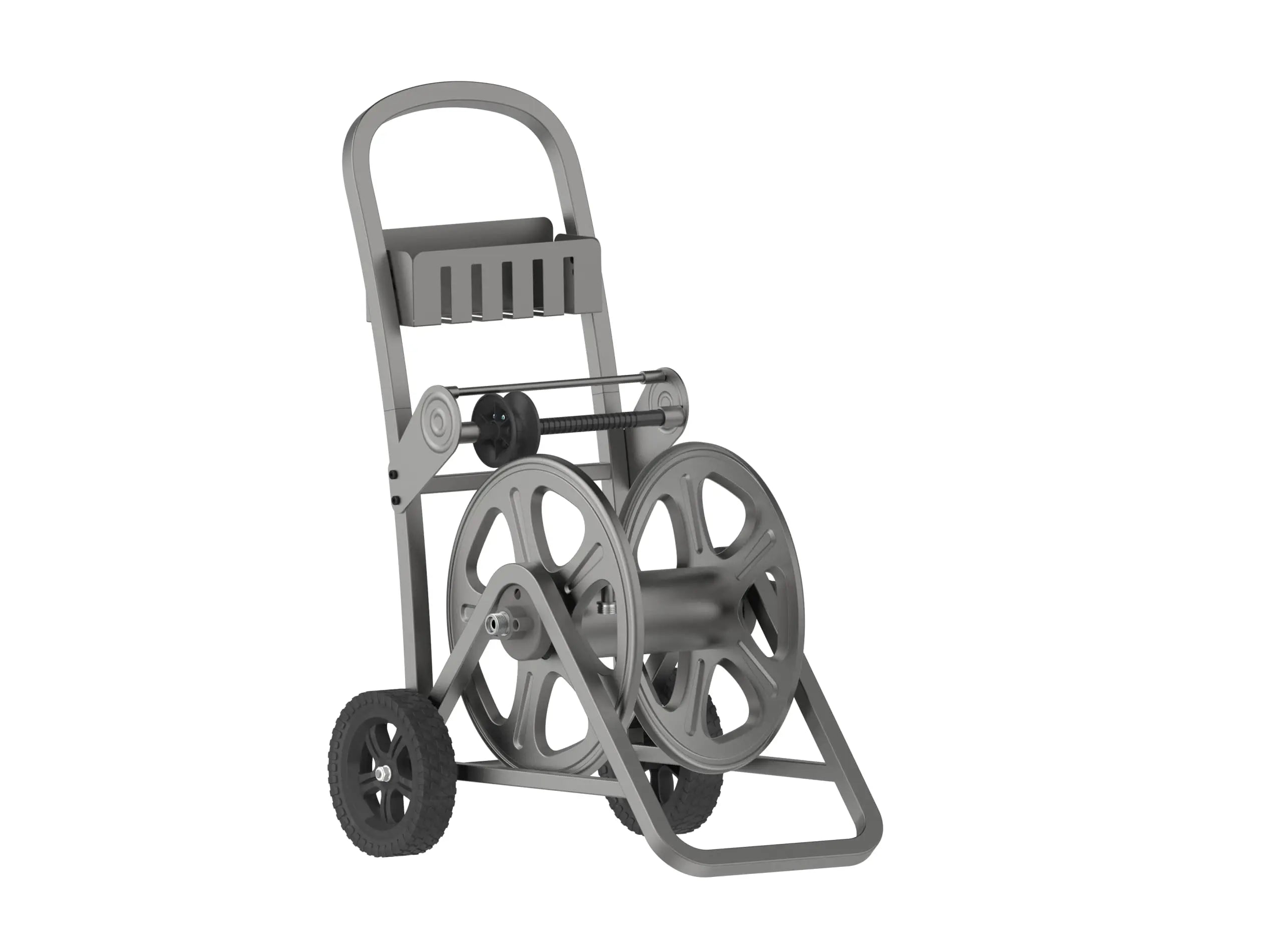 Sunneday Gemini MHC-125 Garden Hose Reel Cart | 125 ft Capacity | Heavy-Duty Steel | Satin Grey - Sunneday LLC
