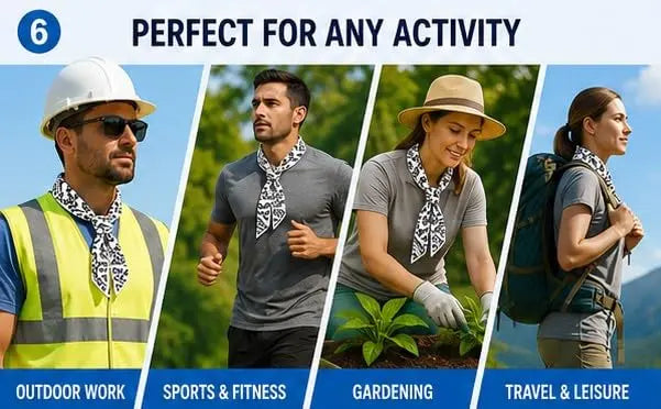 Sunneday Cooling Tie in White | Red | Blue | Black | Sports & Fitness | Gardening | Outdoor Work Sunneday