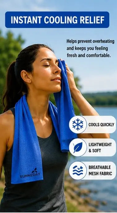 Sunneday Cooling Towel | Green | Pink | Blue | Sports & Fitness | Gardening | Outdoor Work Sunneday