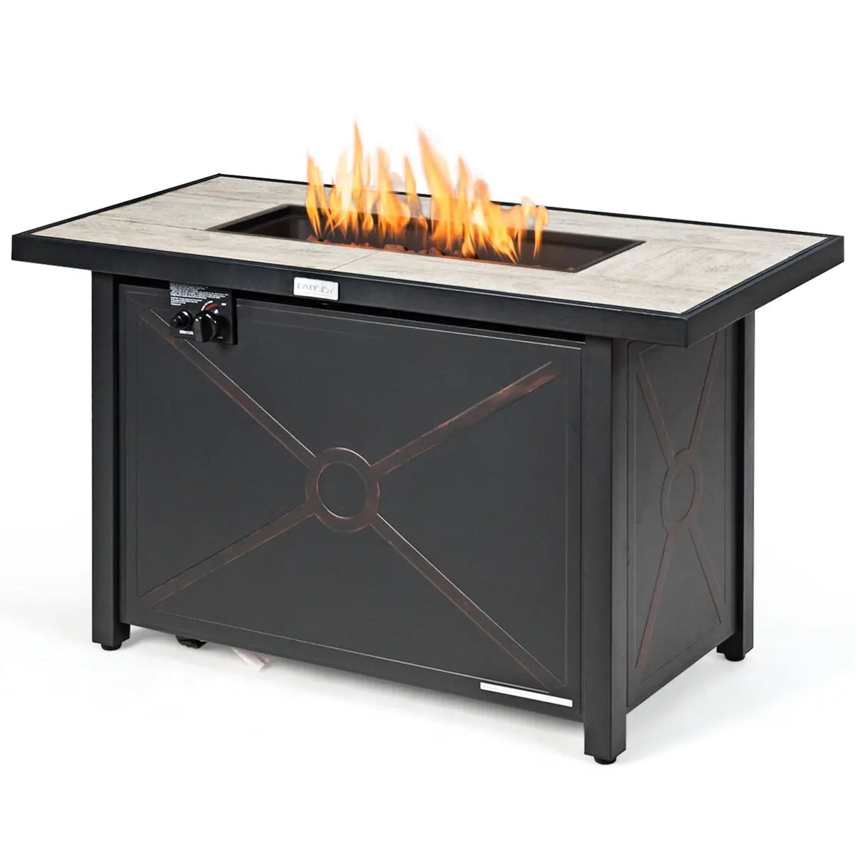 42 Inch 60000 BTU Propane Fire Pit Table with Ceramic Tabletop DirectDeals