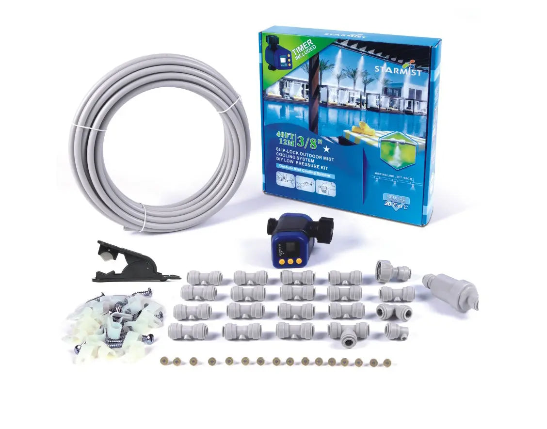 Sunneday 40 ft 3/8" Outdoor Misting Kit with Digital Timer Sunneday