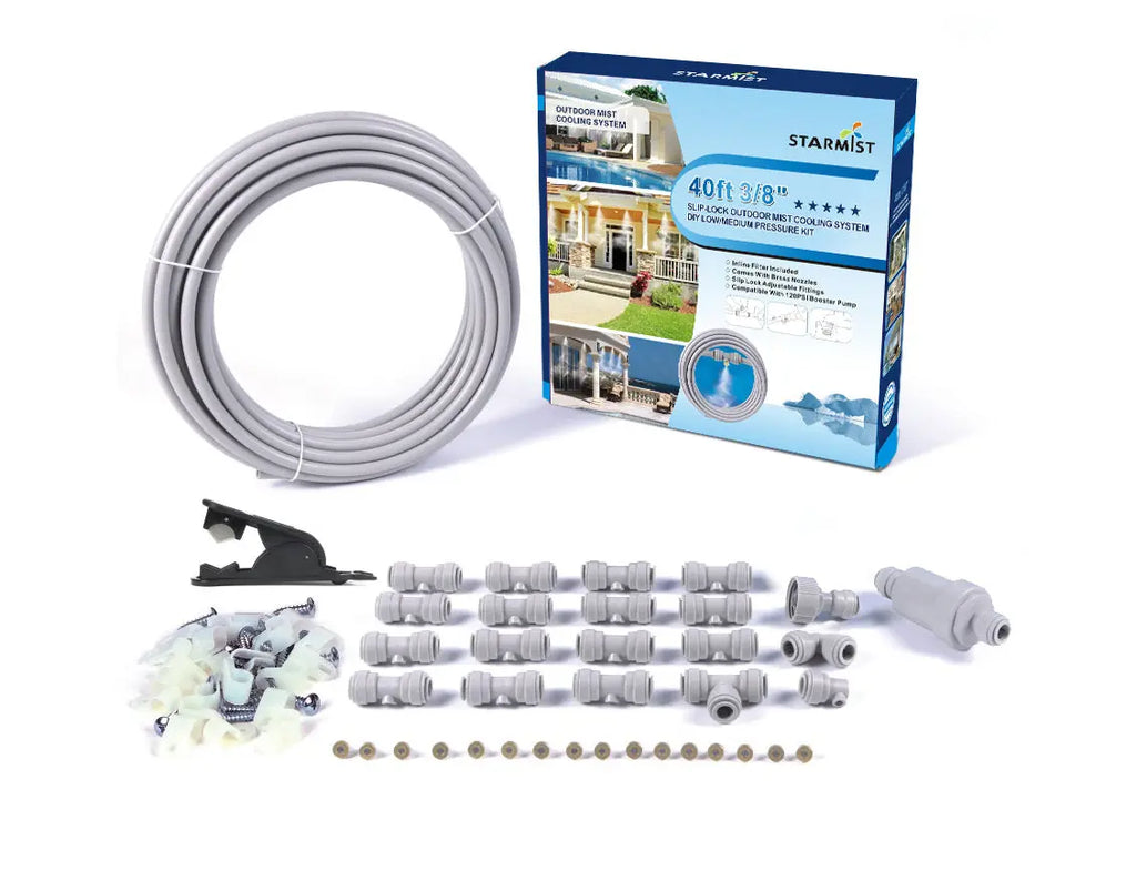 Sunneday 40 ft 3/8" Slip-Lock Outdoor Mist Cooling Kit (483012L) Sunneday