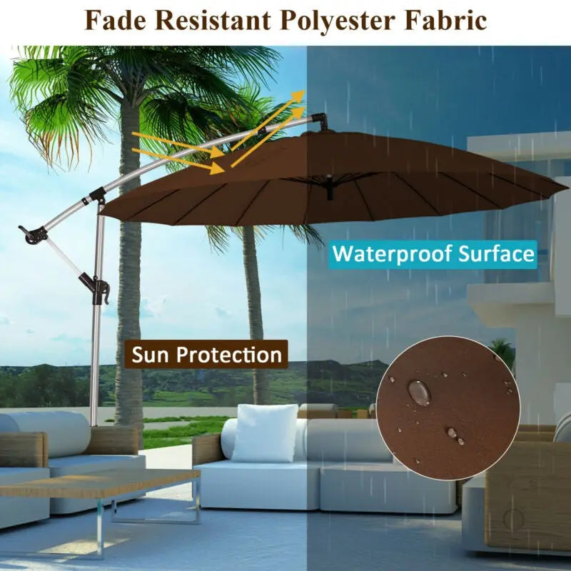 10 Feet Patio Offset Umbrella Market Hanging Umbrella for Backyard – Sunneday LLC