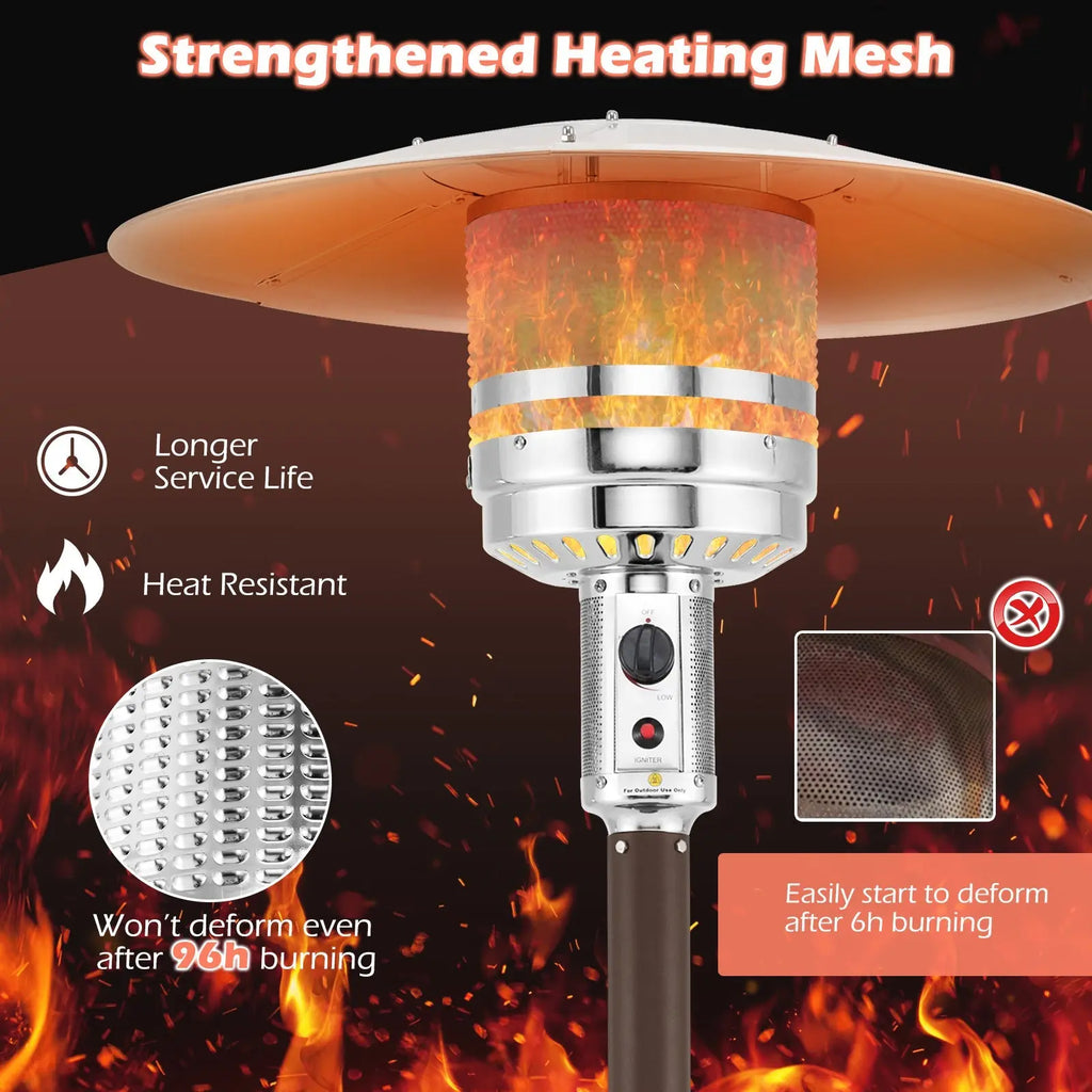 50000 BTU Propane Patio Heater with Round Table Design-Brown DirectDeals