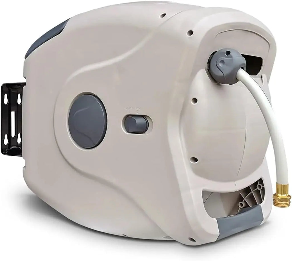 Sunneday XW-30B retractable hose reel 100 ft 5/8 inch off white grey - main product view