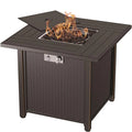 Propane Gas Fire Pit Table 30" | Outdoor Propane Fire Pit Tables for Outside Patio 50000 BTU | CSA Approved Rectangular Fire Pit Table | Balcony, Backyard & Garden Outdoor Firepit Table Sunneday