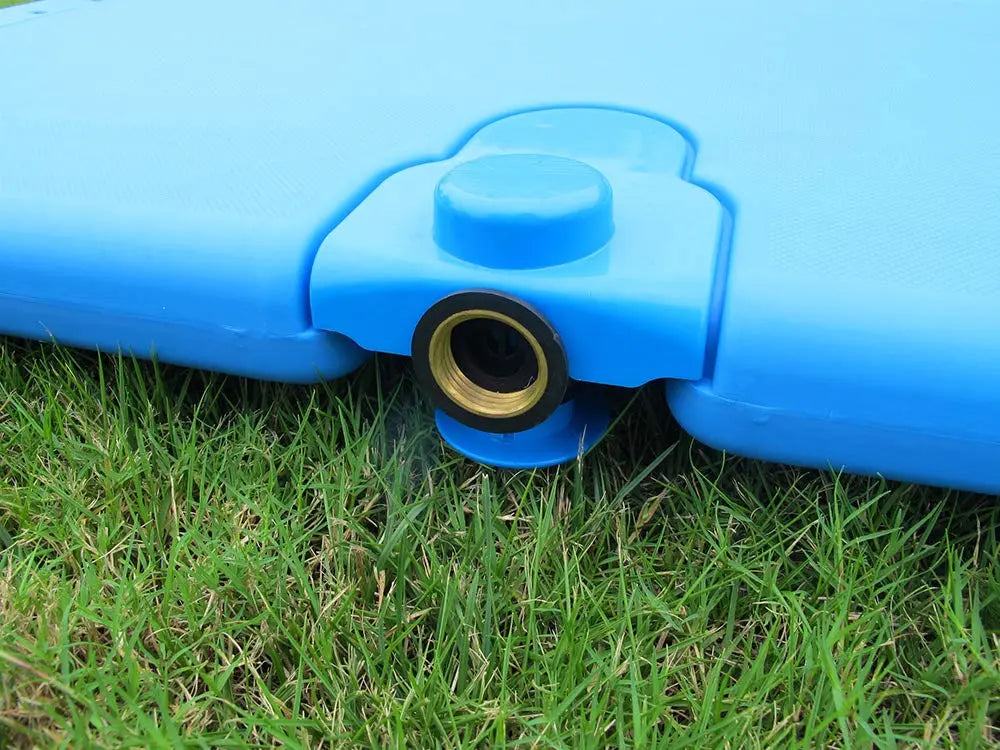 Sunneday Splash Pad & Water Sprinkler | Summer Backyard | Blue Plastic Oscillating Splash Pad Sunneday