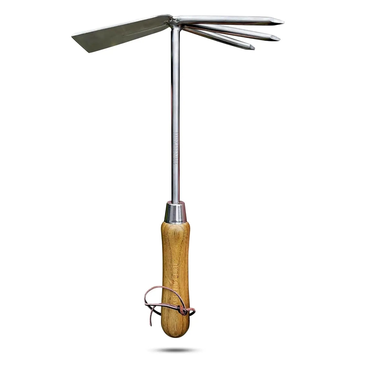 Stainless Steel Garden Cultivator Hoe (classic wood handle) Garden Guru