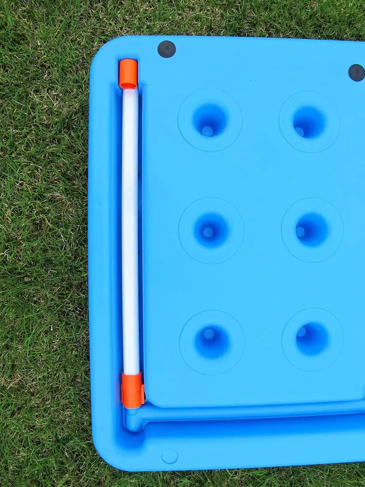 Sunneday Splash Pad & Water Sprinkler | Summer Backyard | Blue Plastic Oscillating Splash Pad Sunneday