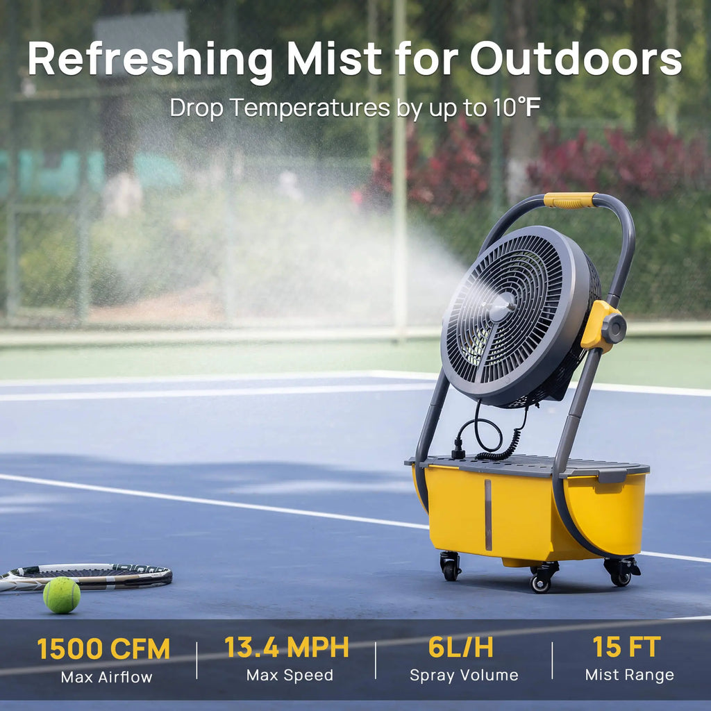 AirSupply MS12 Portable Mist Fan, 11L Tank & Up to 50H Runtime TURBRO