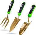 Titanium Garden Tool Set - Includes Hand Trowel Transplanter Cultivator Garden Guru