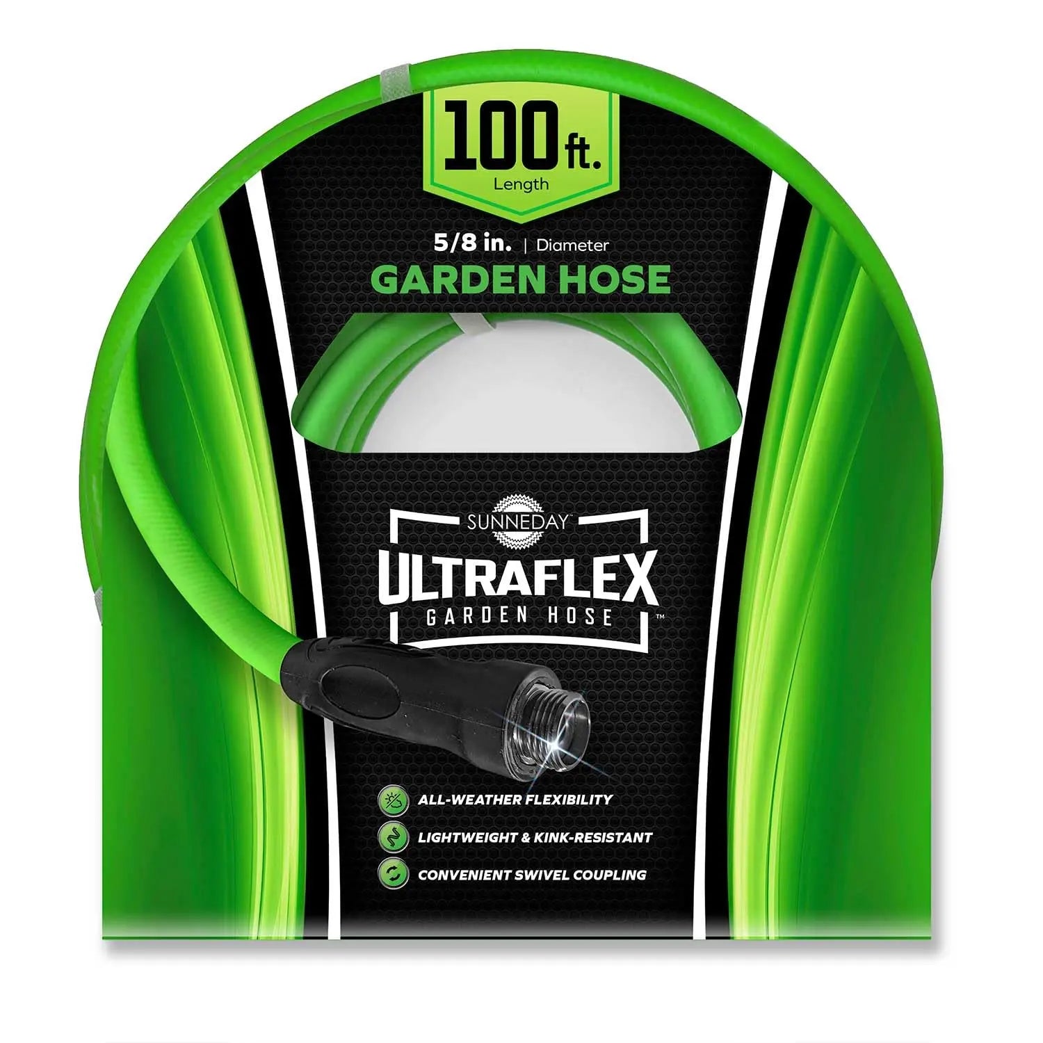 Sunneday Hybrid Garden Hose | Kink-Resistant | Drinking Water Safe | 5/8" 50ft & 100ft - Sunneday LLC