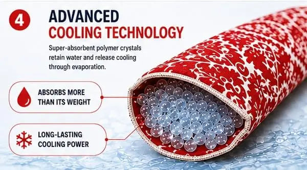 Sunneday Cooling Tie in White | Red | Blue | Black | Sports & Fitness | Gardening | Outdoor Work Sunneday