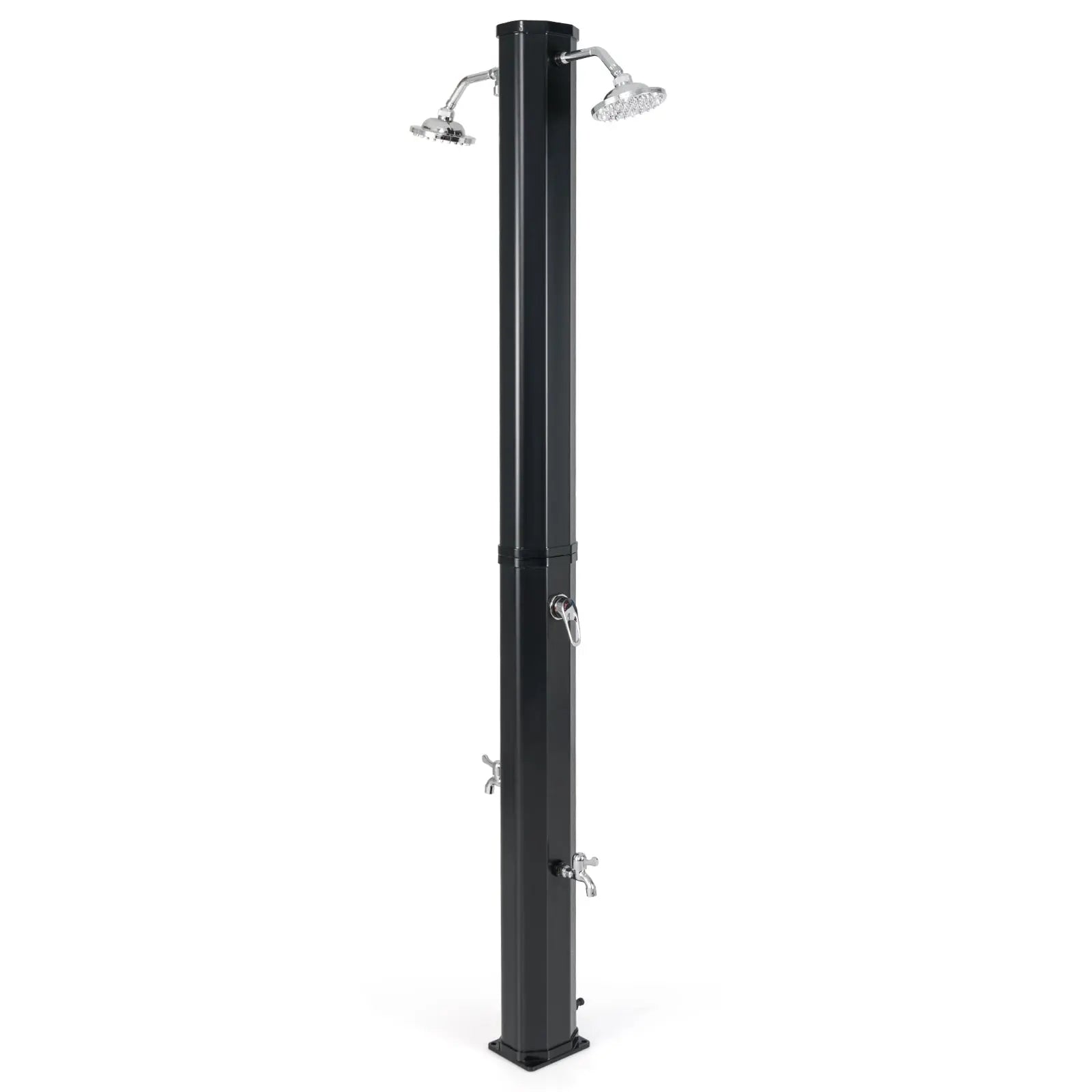9.3 Gallon Solar Heated Outdoor Shower with Dual Shower Heads-Black DirectDeals
