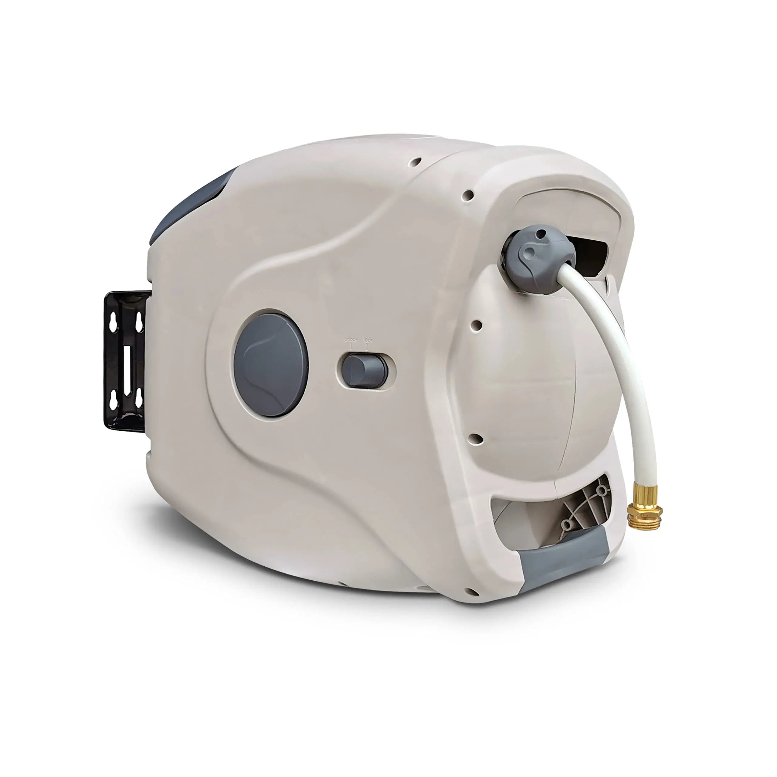 Sunneday Retractable Hose Reel | Auto Rewind | 180° Swivel Wall Mount | 100ft 5/8" & 130ft 1/2" | Charcoal & Off White - Sunneday LLC