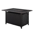 Albany 44" Rectangular Woven Aluminum Convertible Gas Fire Pit Table Fire Sense/Balkene Home