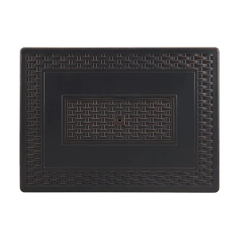 Albany 44" Rectangular Woven Aluminum Convertible Gas Fire Pit Table Fire Sense/Balkene Home